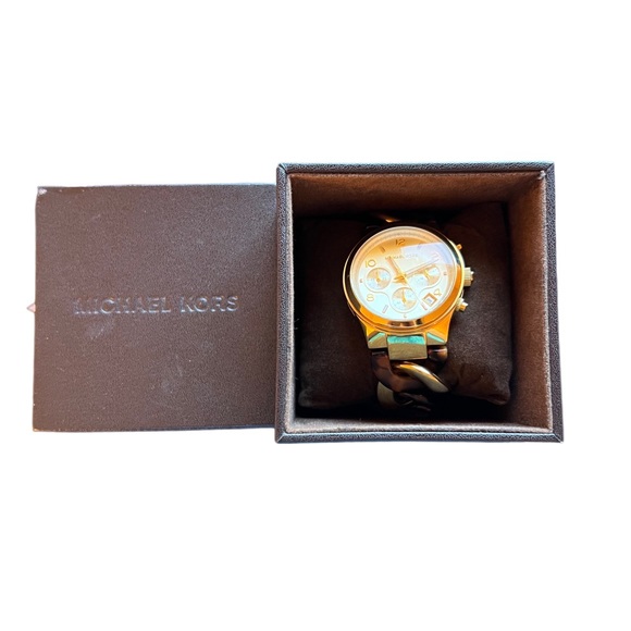 Vintage Michael Kors Turtle Shell Gold Watch - Picture 13 of 13